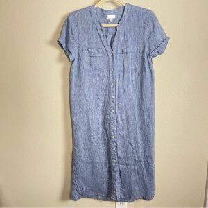 J.JILL Love Linen Dress | shirt dress cottage core coastal airy spring summer